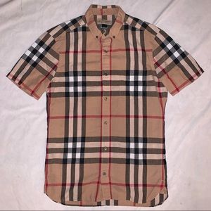 Burberry Short-sleeve Check Stretch Poplin Shirt